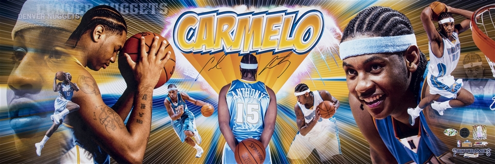 Carmelo Anthony Signed Denver Nuggets 12x36 Panoramic Photo (Beckett)